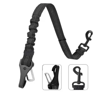 2 in 1 Elastic Reflective Pet Safety Car Seat Belt Latch Bar for Dogs Vehicle Traveling