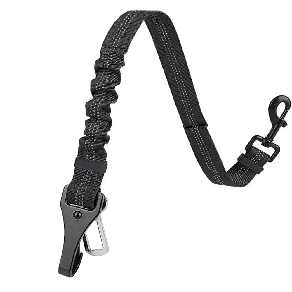 2 in 1 Elastic Reflective Pet Safety Car Seat Belt Latch Bar for Dogs Vehicle Traveling