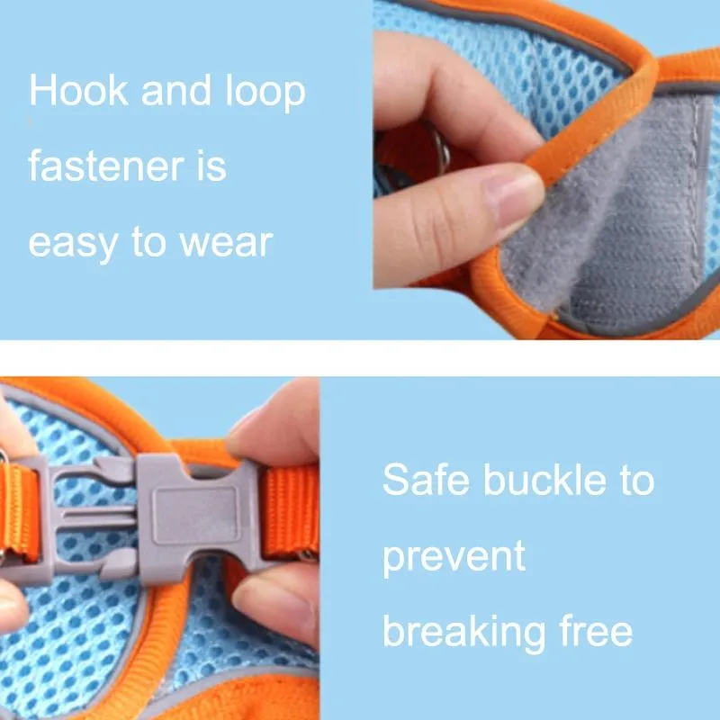 Breathable Reflective Pet Chest Strap With Traction Rope