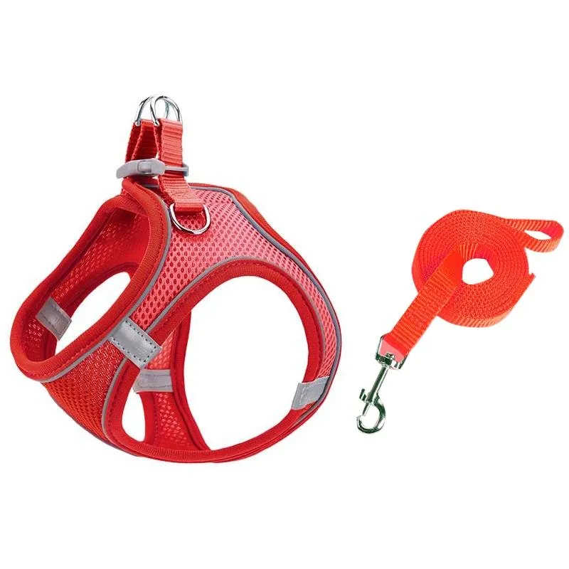 Breathable Reflective Pet Vest With Traction Rope Xs