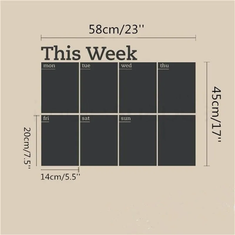 Chalkboard Wallpaper Week Planner Blackboard Wall Stickers