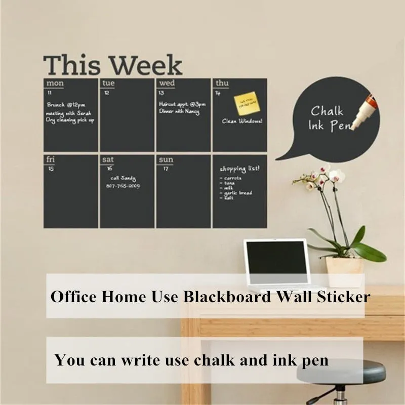 Chalkboard Wallpaper Week Planner Blackboard Wall Stickers
