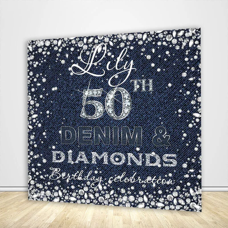 Denim Diamonds Birthday Party Backdrop