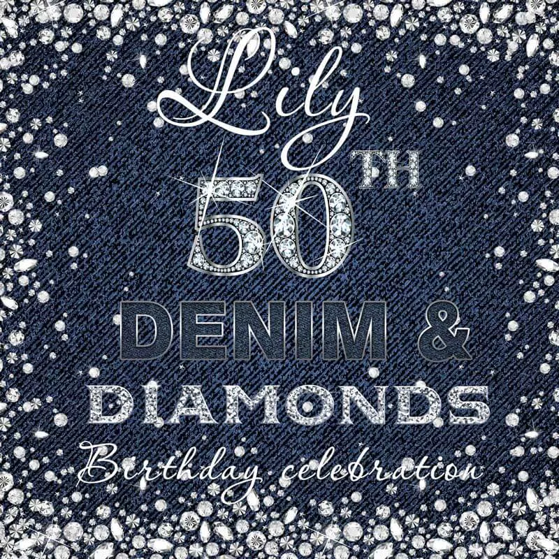 Denim Diamonds Birthday Party Backdrop