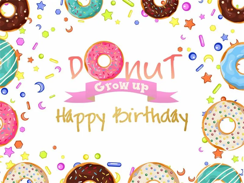 Donut Backdrop Donut Grow Up Banner Birthday Party Theme Backdrop