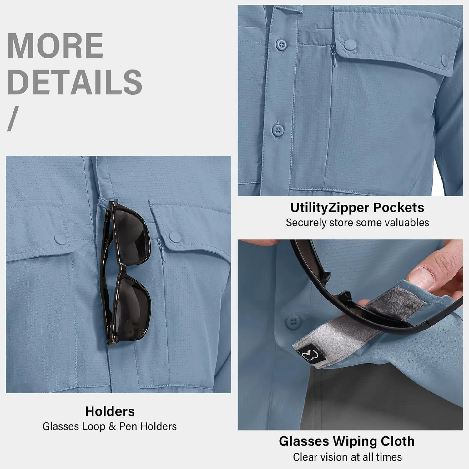 Men's Long Sleeve Sun Protection Fishing Shirt UPF 50 UV Quick Dry Cooling Outdoor Hiking Travel Safari Shirts