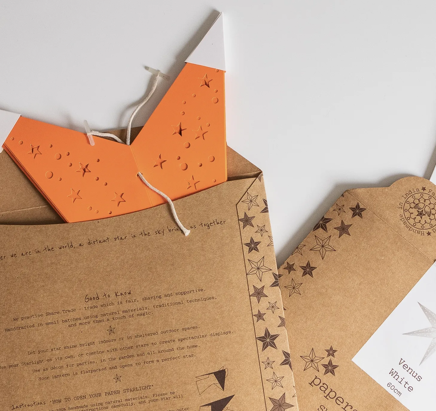 Paper Star Lantern - Venus Orange
