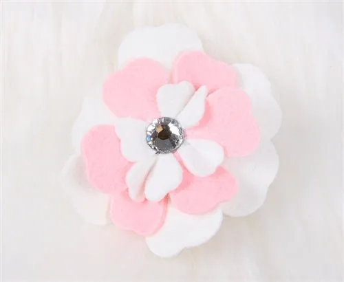 Susan Lanci Special Occasion Hair Bow- Puppy Pink-White